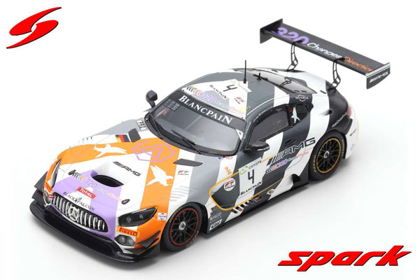 ミニカー　1/43 Mercedes-AMG GT3 Black Falcon Team 5th 24H SPA 2018 Y.Buurman - L.Stolz - M.Engel #4 [SB205] Diecast model cars Mercedes AMG GT 1/43 Spark 3 No.4 Black