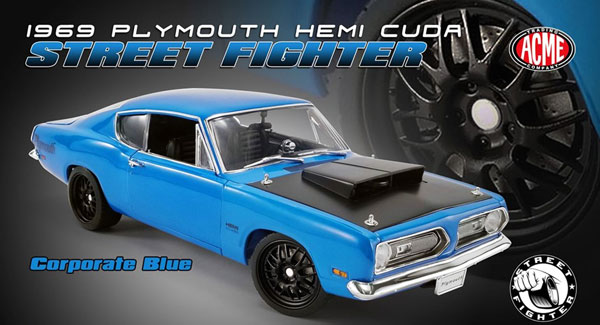 1/18 1969 Plymouth Hemi Cuda Street Fighter - Corporate Blue[ACME