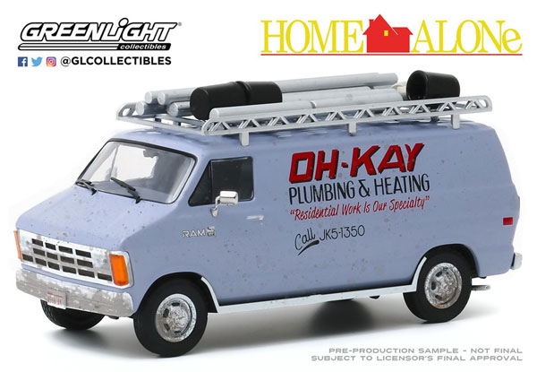 1/43 Home Alone (1990) - 1986 Dodge Ram Van “Oh-Kay Plumbing ＆ Heating”[グリーンライト]《在庫切れ》