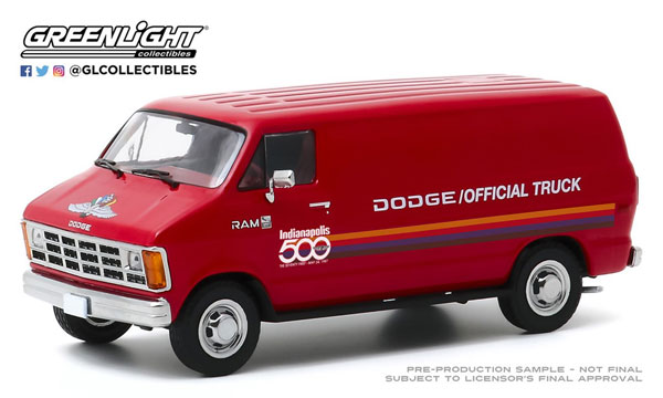 1/43 1987 Dodge Ram B150 Van 71st Annual Indianapolis 500 Mile Race Official Truck[グリーンライト]《在庫切れ》