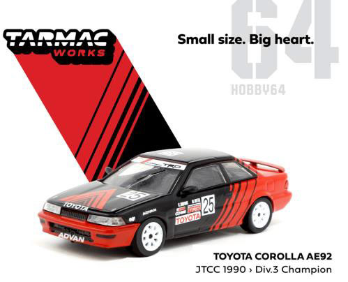 1/64 Toyota Corolla AE92 JTCC 1990 Div.3 Championドライバー： 鈴木恵一/ 新田守男[Tarmac Works]《在庫切れ》
