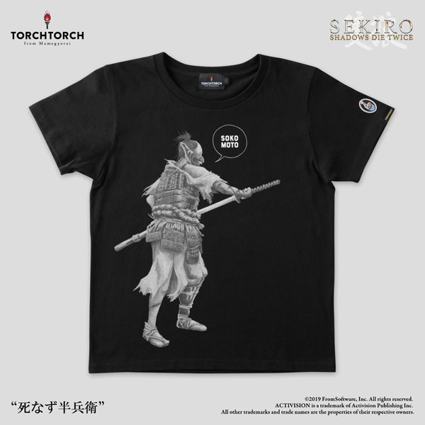 SEKIRO： SHADOWS DIE TWICE × TORCH TORCH/ Tシャツコレクション： 死なず半兵衛 黒 レディース L[TORCH TORCH]《在庫切れ》