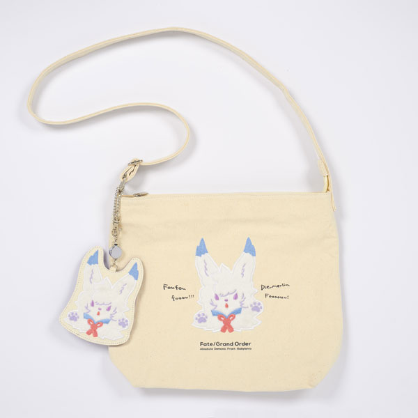 ぬいぐるみに Fate/Grand Order -絶対魔獣戦線バビロニア- 刺繍ショルダーバッグ＆パスケース フォウ[Gift]《在庫切れ》