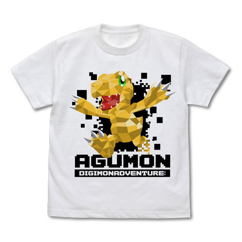 デジモンアドベンチャー： アグモン ポリゴングラフィック Tシャツ/WHITE-M（再販）[コスパ]《０４月予約》