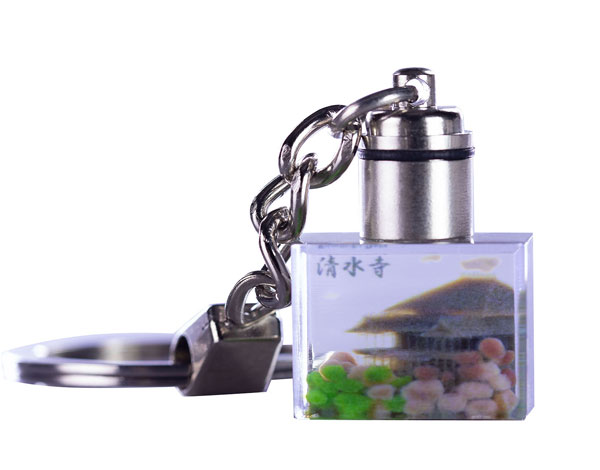 フルカラー3Dクリスタル フルカラー3Dクリスタル「清水寺」LEDライトキーホルダー アクリル樹脂