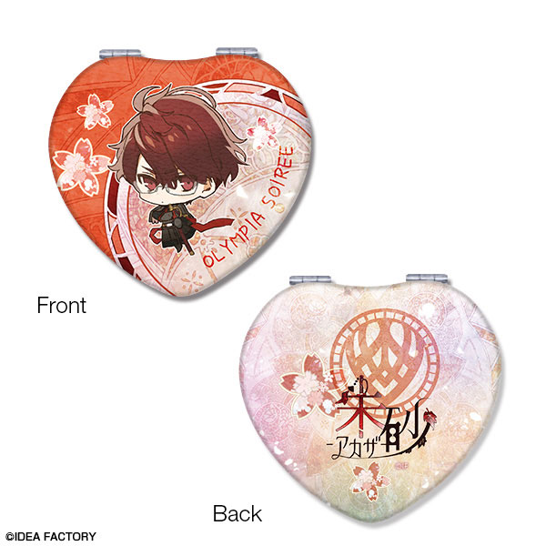 オランピアソワレ ハート型コンパクトミラー デザイン02(朱砂)[ライセンスエージェント]《在庫切れ》