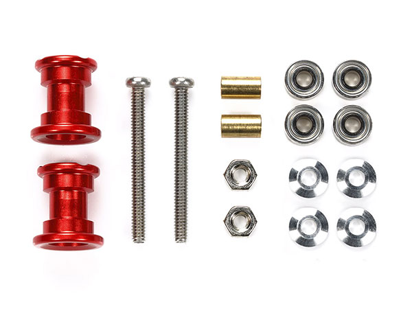 タミヤ ミニ四駆 ローラーセット レッド 3点セット 軽量2段アルミローラーセット (9-8mm) レッド [ミニ四駆特別企画
