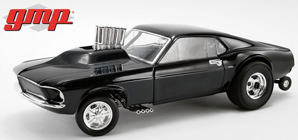 Modèle Réduit Ford Mustang Gasser 1969 GMP 1/18 - Édition Show Stopper, Noire, Neuve