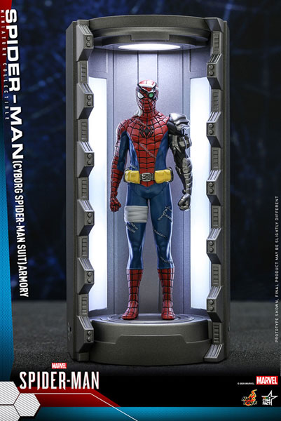 8月以降発送 発売済商品 スパイダーマン サイボーグ スパイダーマン スーツ スーツ格納庫付 再販 ホットトイズ ０８月予約