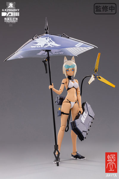 【中古】『G.N.PROJECT』第1.5弾 WOLF-001 水着素体・武装セット 1/12 完成品アクションフィギュア[蝸之殼スタジオ]