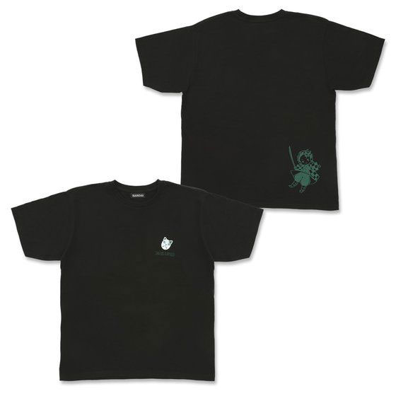 ゆるっと鬼滅の刃 モチーフ柄Tシャツ 炭治郎 L ブラック[バンダイ]《在庫切れ》