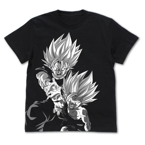 ドラゴンボールZ 親子かめはめ波 オールプリントTシャツ/BLACK-S[コスパ]