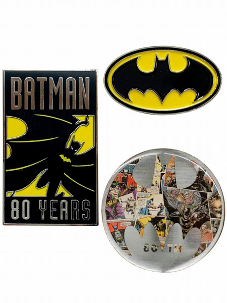 BATMAN 80 YEARS/ バットマン ピンバッジ セット[イン・ロック