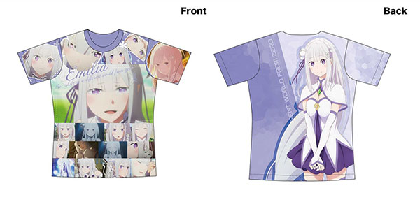Re：ゼロから始める異世界生活 エミリア フルグラフィック Tシャツ Lサイズ Amazon.co.jp: コスパ Re:ゼロから始める異世界生活 エミリア 冷