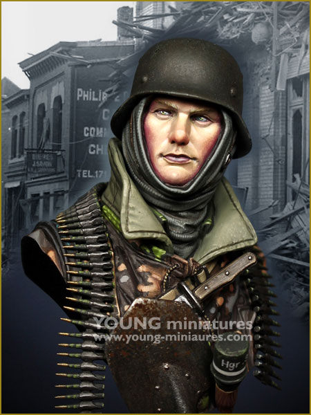 1/10 WWII ドイツ武装SS射撃手胸像 バストーニュの包囲[Young Miniatures]《在庫切れ》