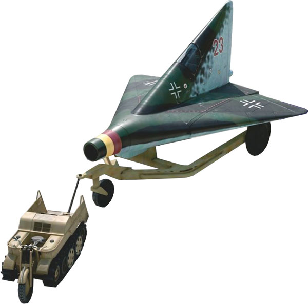 1/144 独・リピッシュP.13Aデルタ翼機・2機セット＆ケッテンクラート