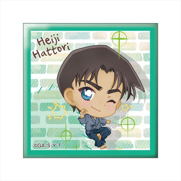 名探偵コナン 缶バッジ 四角 服部平次 工藤新一