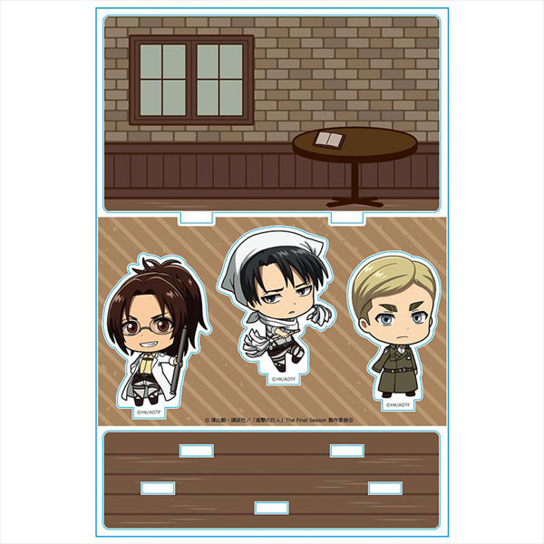 進撃の巨人 アクリルジオラマd リヴァイ エルヴィン ハンジ アズメーカー 在庫切れ