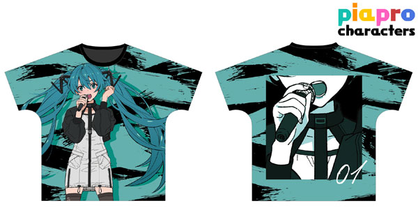 ピアプロキャラクターズ 初音ミク バンドver. Art by tarou2 フルグラフィックTシャツ ユニセックス L[アルマビアンカ]《在庫切れ》