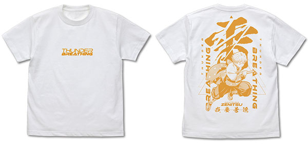 鬼滅の刃 無限列車編 雷の呼吸 我妻善逸 Tシャツ/WHITE-XL[コスパ]