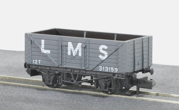 Nゲージ イギリス2軸貨車 石炭運搬車(7枚側板・LMS・ライトグレイ)（再販）[PECO]《在庫切れ》