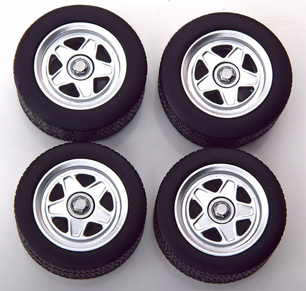 1/18 Tire Set Spoke Rims silver/grey[KKスケール]