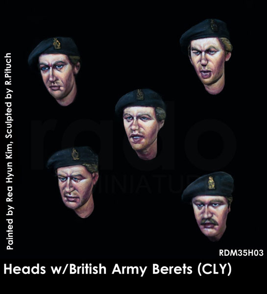 1/35 WWII 英 イギリス陸軍 ベレー帽を被る英兵スペアヘッドセット(5個