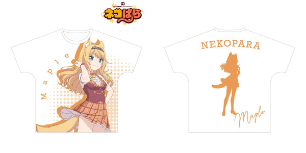 ネコぱら メイプル フルグラフィックTシャツ ユニセックス S[アルマビアンカ]《在庫切れ》