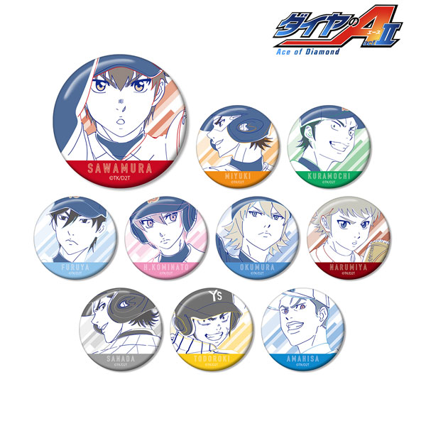 ダイヤのA act II トレーディング lette-graph 缶バッジ 10個入りBOX[アルマビアンカ]《在庫切れ》