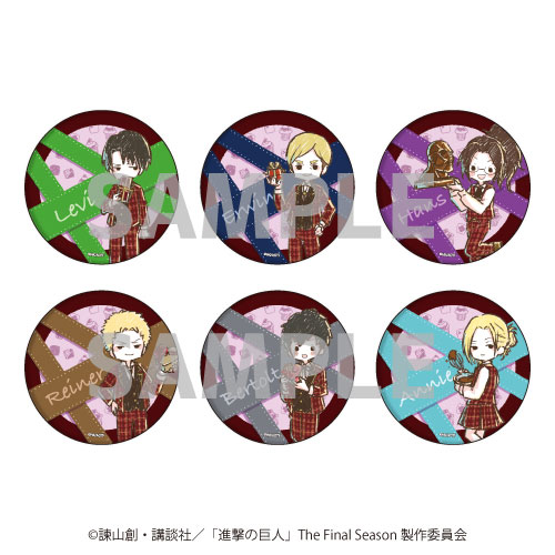 缶バッジ「進撃の巨人」17/バレンタインver. グラフアート 6個
