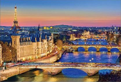 ジグソーパズル 海外風景 夕暮れのセーヌ川 1000マイクロピース (M81