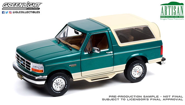1/18 Artisan Collection - 1993 Ford Bronco - Eddie Bauer Edition - Emerald Green with Tan Interior[グリーンライト]《在庫切れ》