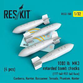 1 32 英空軍 1000ポンド 遅延落下航空爆弾 4個入り Res Kit 在庫切れ