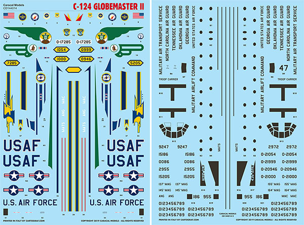 1/144 アメリカ空軍 C-124グローブマスター2 デカール[カラカルモデル