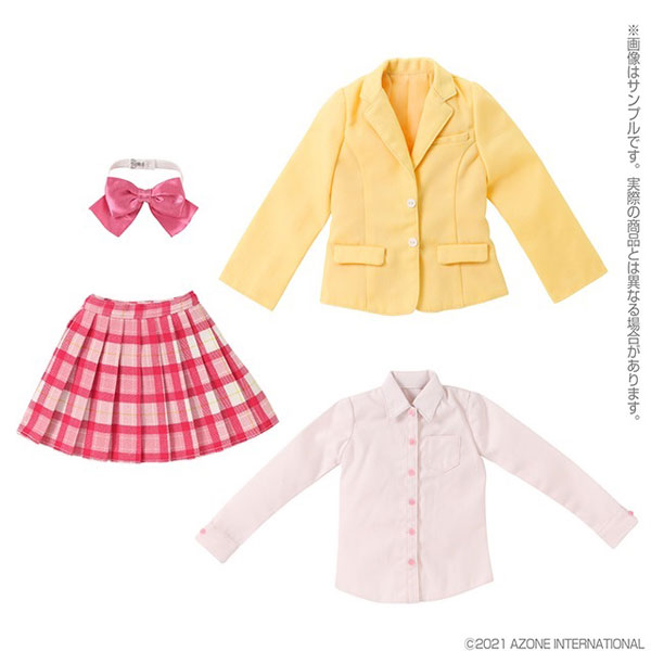 1/3スケール用 45ブレザー制服set イエロー×ピンクチェック (ドール用)[アゾン]