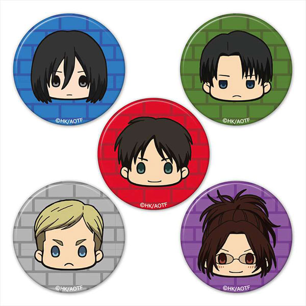 進撃の巨人 ちゅるキャラミニ缶バッジ5個セット エレン ミカサ リヴァイ ハンジ エルヴィン アズメーカー 在庫切れ