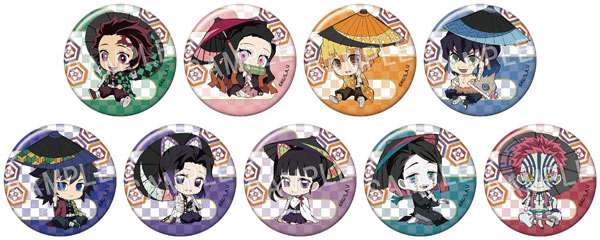 鬼滅の刃 ぺたん娘トレーディング缶バッジ -和傘- 9個入りBOX[中外鉱業]《在庫切れ》
