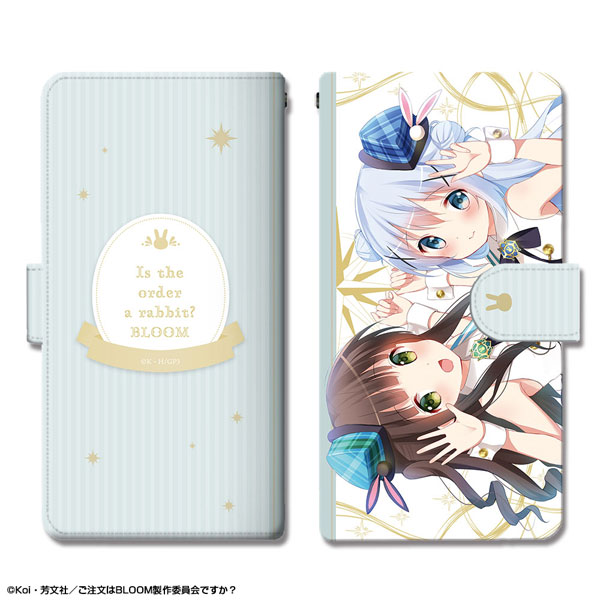 ご注文はうさぎですか？ BLOOM ブックスタイルスマホケース Lサイズ デザイン03(チノ＆千夜)[ライセンスエージェント]《在庫切れ》