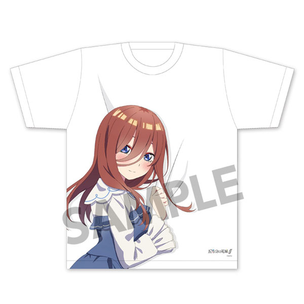 五等分の花嫁∬ 描き下ろし抱きつかれTシャツ 中野三玖