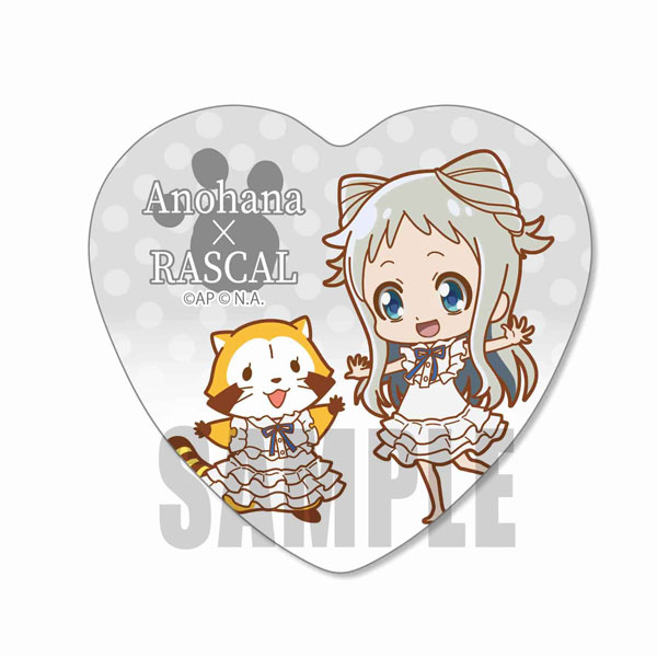 ハート缶バッジ あの日見た花の名前を僕達はまだ知らない ラスカル めんま ベルハウス 在庫切れ