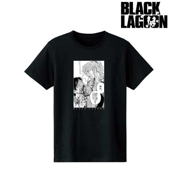 BLACK LAGOON BLACK & WHITE原作コマTシャツ BLACK LAGOON ロベルタ 原作シーン Tシャツ レディース 黒 М
