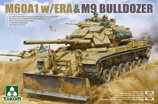 1/35 M60A1 w/ERA ＆ M9ドーザーブレード プラモデル[TAKOM]《在庫切れ》