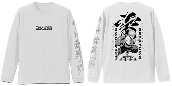 鬼滅の刃 我妻善逸 袖リブロングスリーブTシャツ/WHITE-L（再販