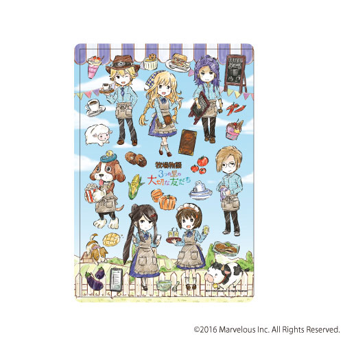 キャラクリアケース「牧場物語 3つの里の大切な友だち」02/カフェver. ちりばめデザインB(グラフアート)[A3]《在庫切れ》