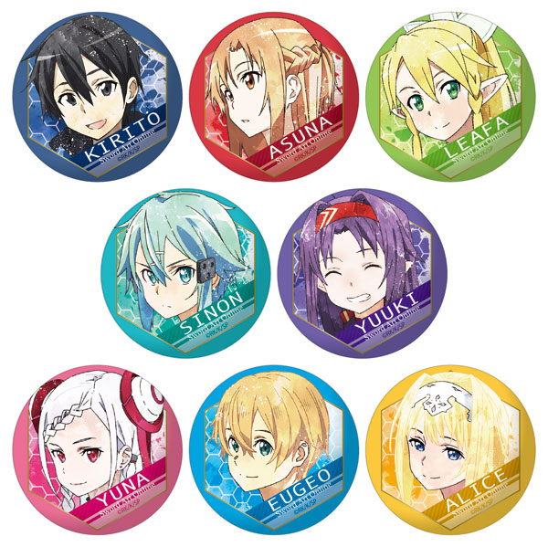 SAO ソードアートオンラインアスナユウキ桐ヶ谷直葉リーファ缶バッジ