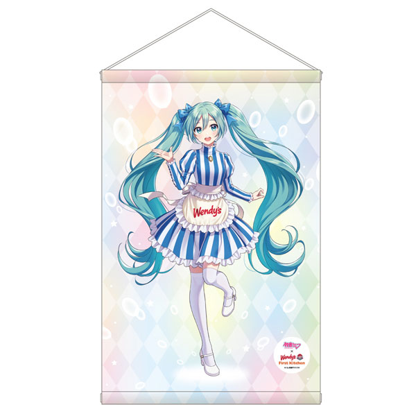 初音ミク×ウェンディーズ，ファーストキッチン B2タペストリー 