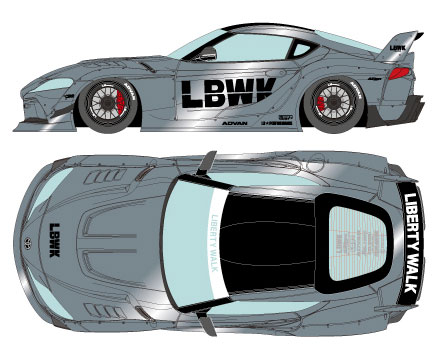 ミニカー 1/43 MUEM114 LB WORKS GR Supra (LD97W) 1/43 LB ワークス GR スープラ (LD97ホイール) アイスグレーメタリック