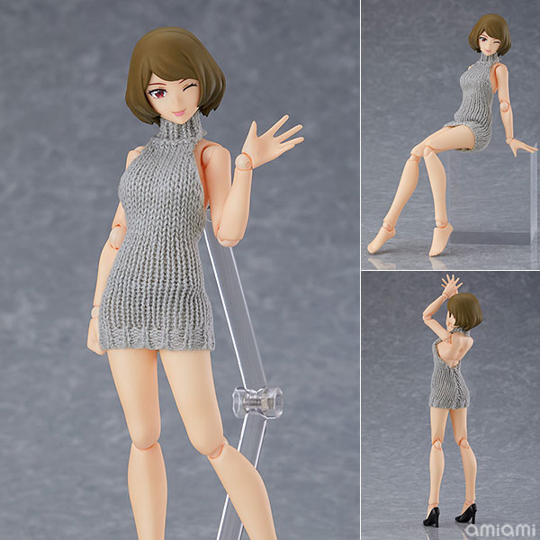 フィギュア　[特典付き] figma 女性body(チアキ) with バックレスセーターコーデ 「figma Styles」 GOODSMILE ONLINE SHOP限定 figma 女性body（チアキ） with バックレスセーターコーデ