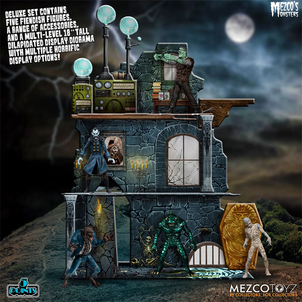 5ポイント Mezco&#39;s Monsters タワー・オブ・フィアー 3.75インチ アクションフィギュア ボックスセット メズコトイズ Amazon | Mezco's Monsters タワー・オブ・フィアー 5ポイント