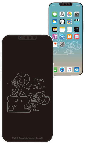 トムとジェリー iPhone 13/13 Pro対応 ガラススクリーンプロテクター ジェリーとタフィー[グルマンディーズ]《在庫切れ》